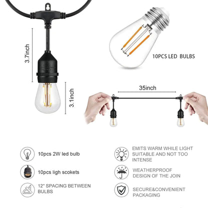 10m 20m 30m Commercial Grade Waterproof Outdoor LED String Lights