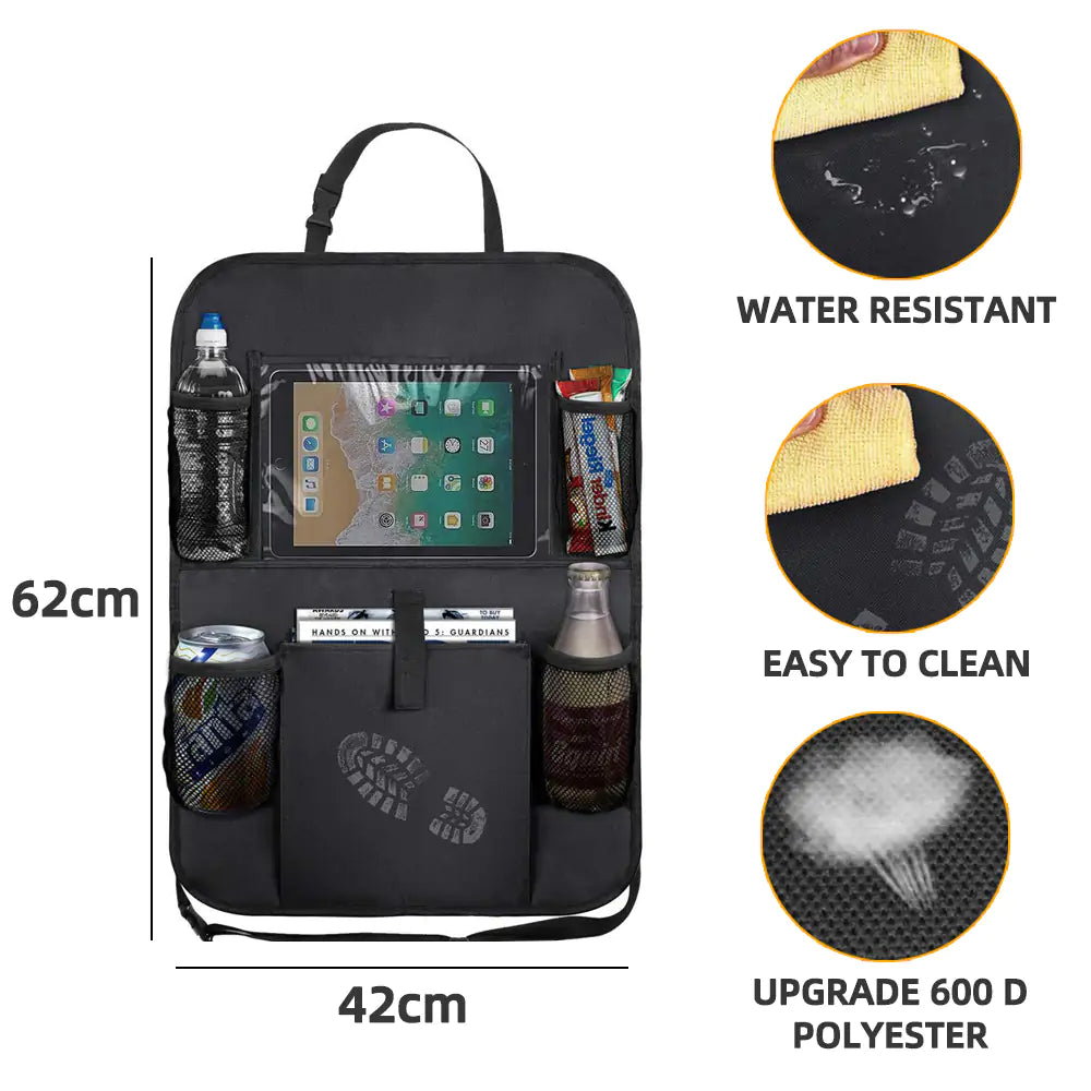 Car Backseat Organizer with Touch Screen Tablet Holder