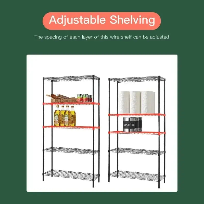 14" D×36" W×72" H Wire Shelving Unit Commercial Metal Shelf with 5 Tier Adjustable Layer Rack Strong Steel for Restaurant Garage