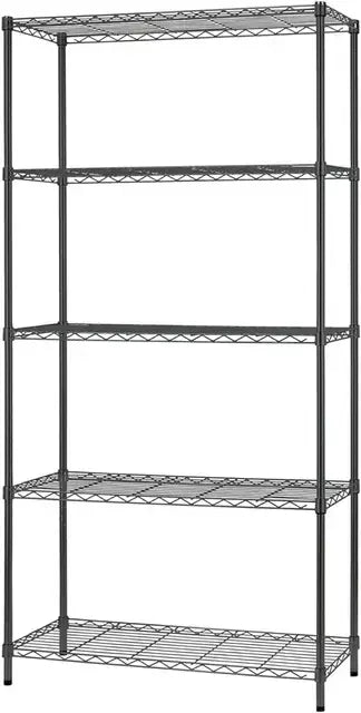 14" D×36" W×72" H Wire Shelving Unit Commercial Metal Shelf with 5 Tier Adjustable Layer Rack Strong Steel for Restaurant Garage