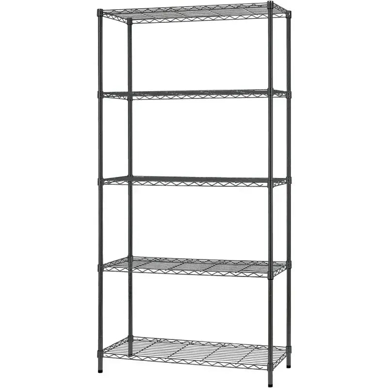 14" D×36" W×72" H Wire Shelving Unit Commercial Metal Shelf with 5 Tier Adjustable Layer Rack Strong Steel for Restaurant Garage